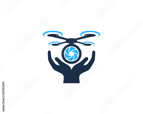 Drone Care Icon Logo Design Element