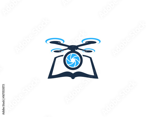 Book Drone Icon Logo Design Element
