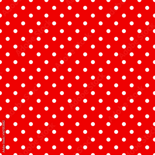 Seamless polka dots pattern in red