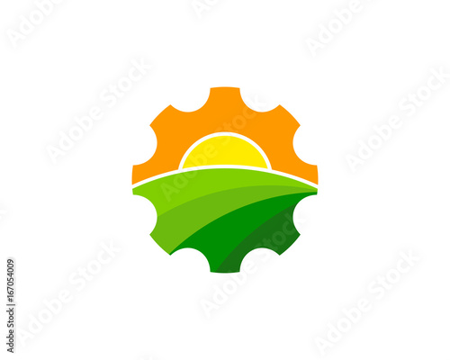 Gear Farm Icon Logo Design Element
