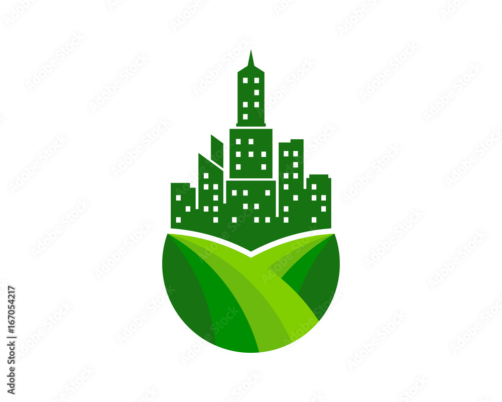 City Farm Icon Logo Design Element