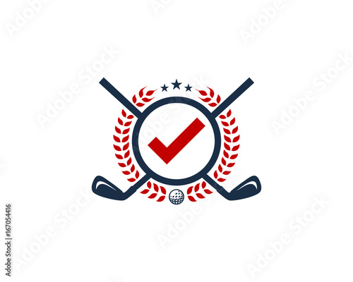 Check Golf Icon Logo Design Element