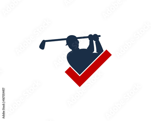 Golf Check Icon Logo Design Element
