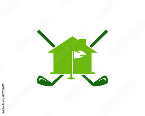 House Golf Icon Logo Design Element
