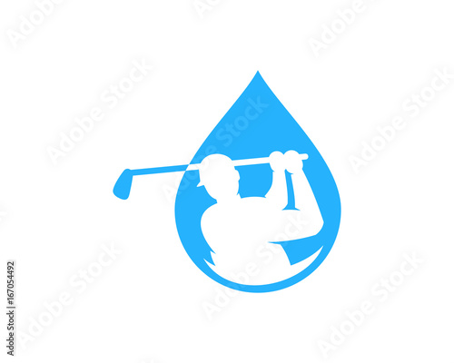 Golf Water Icon Logo Design Element