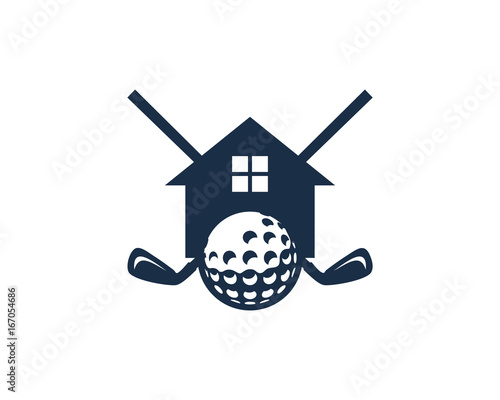 Golf Home Icon Logo Design Element