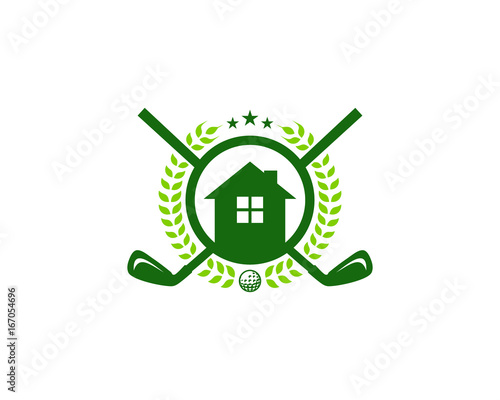Home Golf Icon Logo Design Element