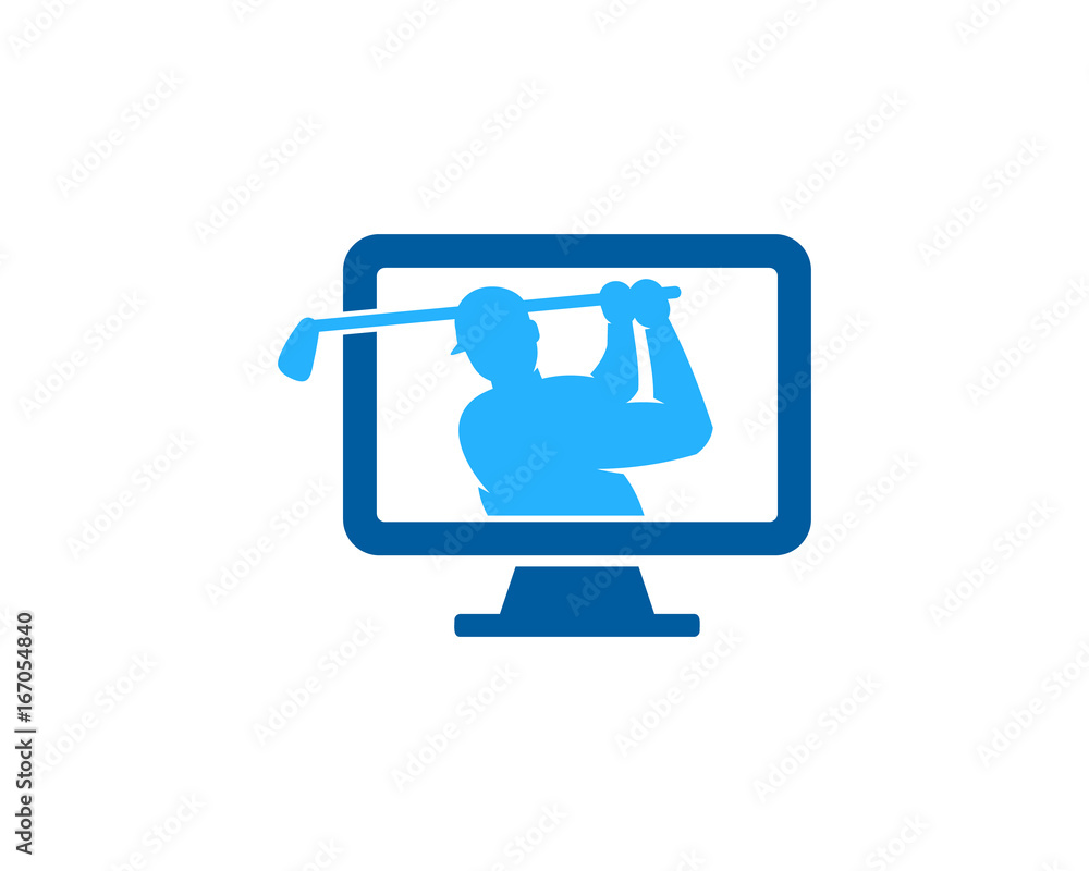 Golf Computer Icon Logo Design Element Golf Computer Icon Logo Design Element