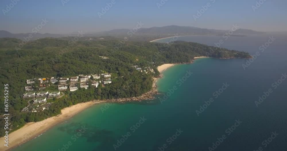 Naithon, Bangtao and Banana Beaches in Phuket, Thailand, High Aerial Drone Shot
Naithon, Bangtao and Banana Beaches in Phuket, Thailand, High Aerial Drone Shot