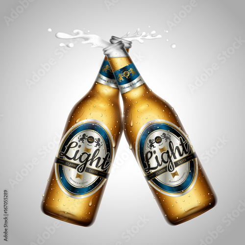 Light beer package design mockup