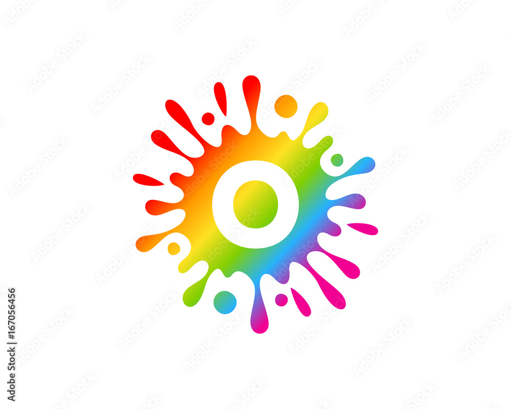 Splash Liquid Color Letter O Icon Logo Design Element Splash Liquid Color Letter O Icon Logo Design Element
