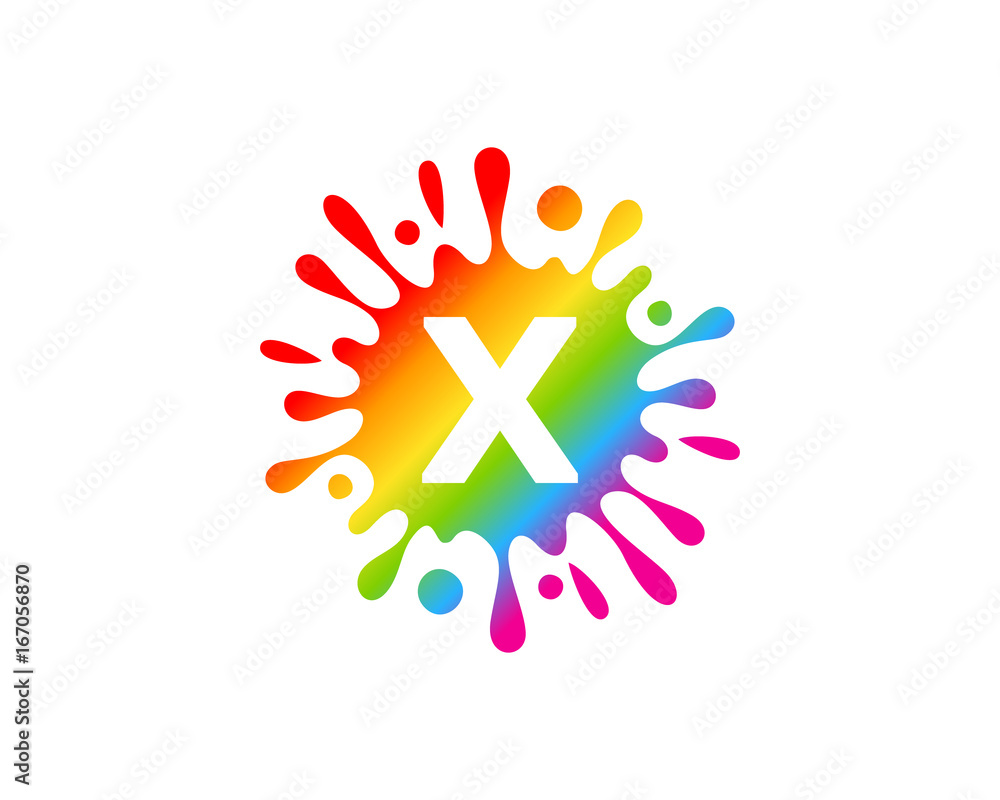 Splash Liquid Color Letter X Icon Logo Design Element Splash Liquid Color Letter X Icon Logo Design Element