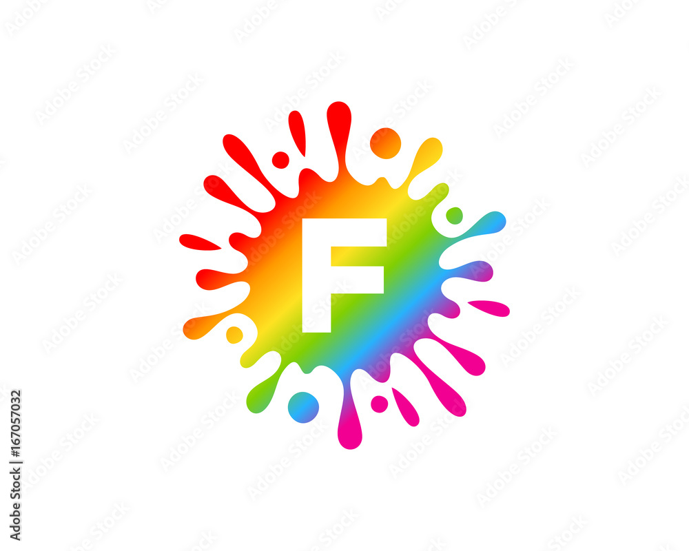 Splash Liquid Color Letter F Icon Logo Design Element Splash Liquid Color Letter F Icon Logo Design Element