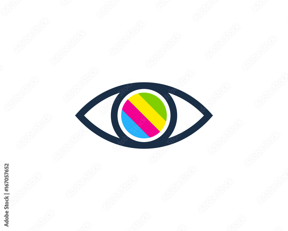 Paint Eye Icon Logo Design Element