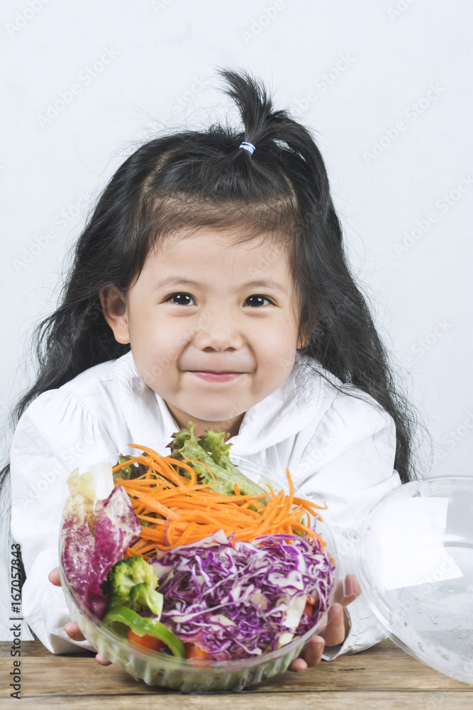 Portrait joy of the girl who had eaten the salad. Portrait joy of the girl who had eaten the salad.
