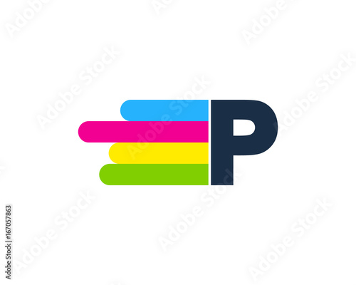 Initial P Paint Icon Logo Design Element