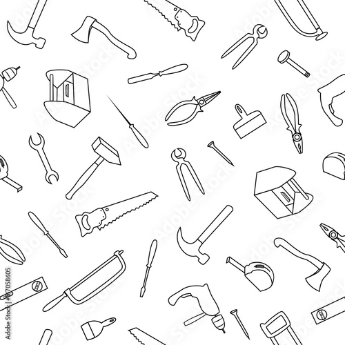 Seamless Pattern With Hand Drawn Tools