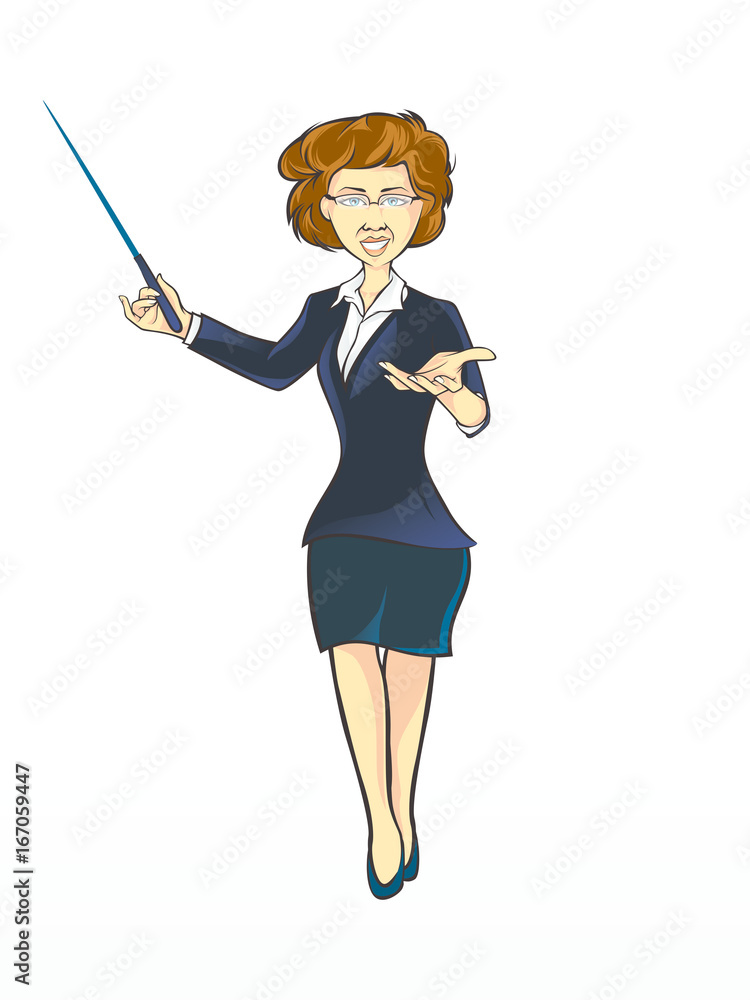 Girl Teacher character with pointer Illustration Logo Vector Girl Teacher character with pointer Illustration Logo Vector