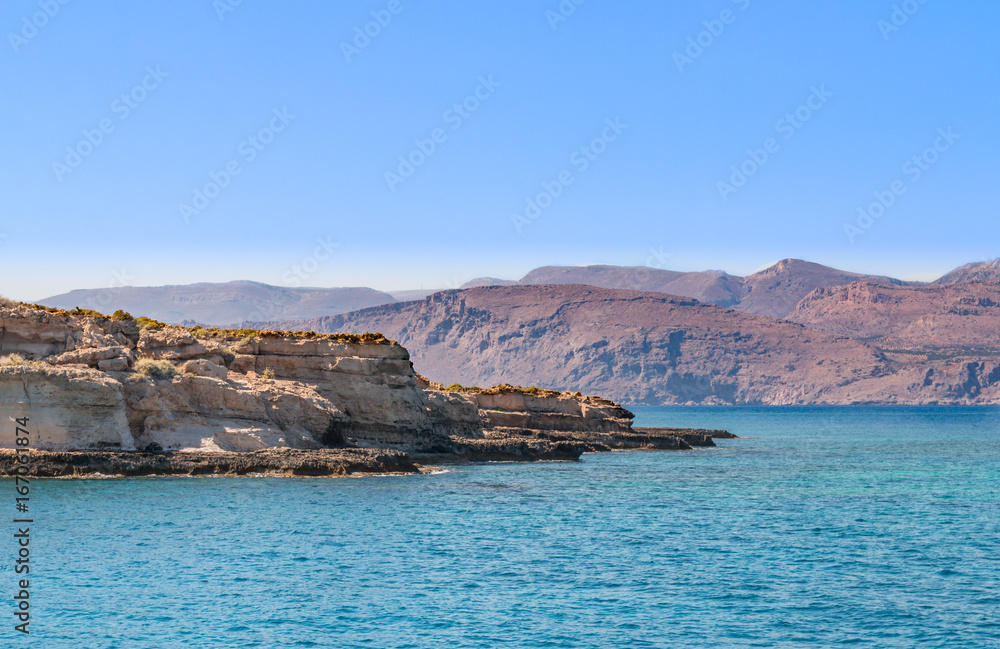 seascape of the island crete greece