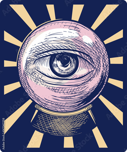 Eye Crystal Ball Cross Hatching