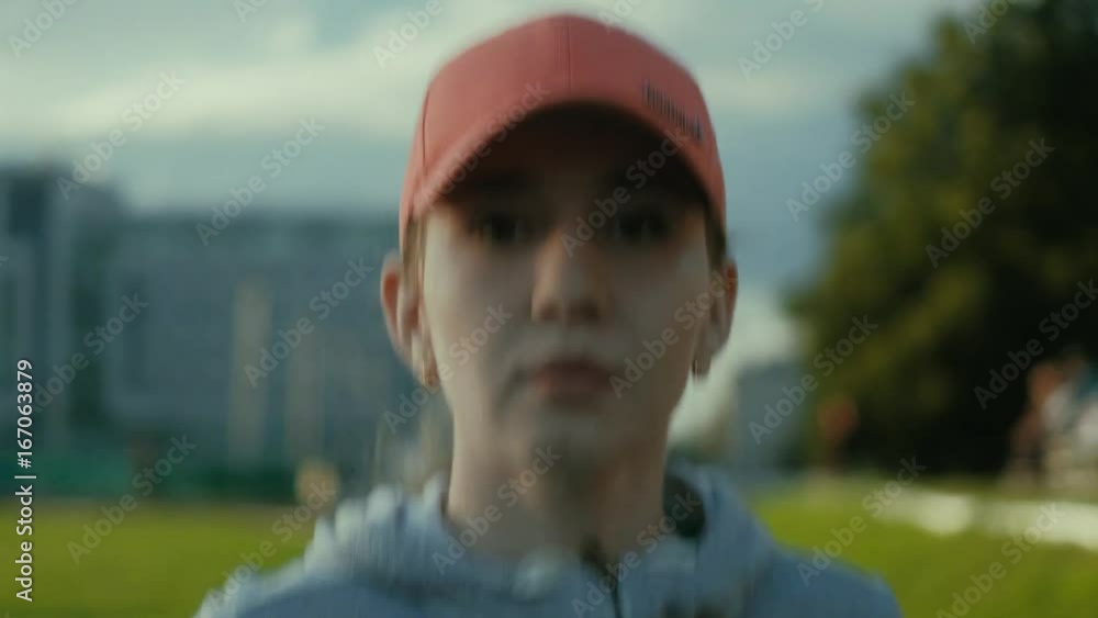 Athlete woman waiting in the starting block on running track 4k Athlete woman waiting in the starting block on running track 4k