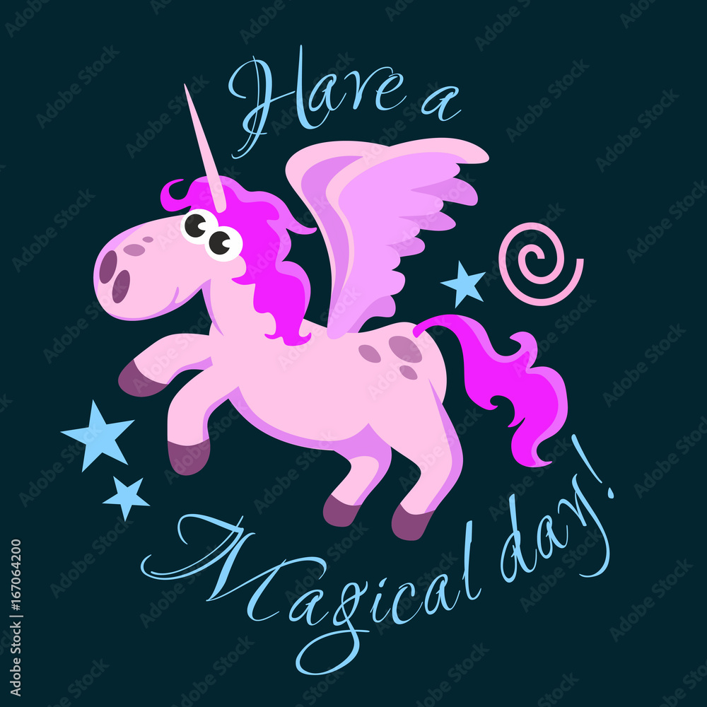 cute unicorn isolated set, magic pegasus flying with wing and horn on rainbow, fantasy horse vector illustration, myth creature dreaming on colored background, greeting card text template cute unicorn isolated set, magic pegasus flying with wing and horn on rainbow, fantasy horse vector illustration, myth creature dreaming on colored background, greeting card text template