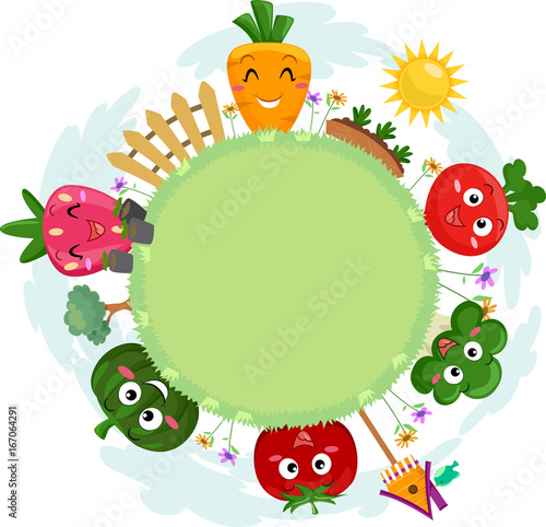 Fruits Veggies Mascots Gard...