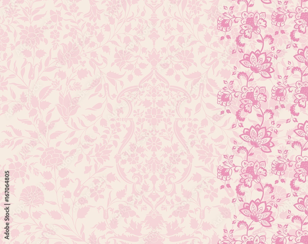 wedding card design, paisley floral pattern , India wedding card design, paisley floral pattern , India