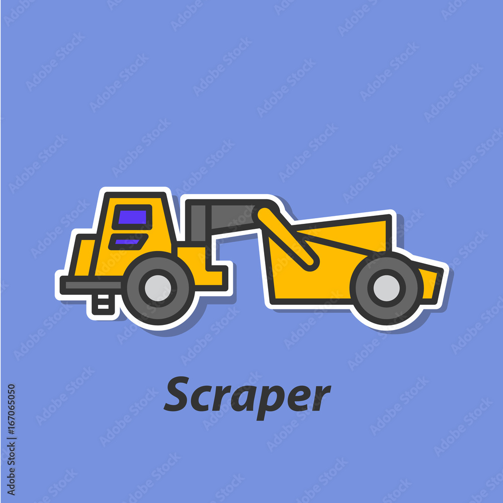 Scraper color flat icon.