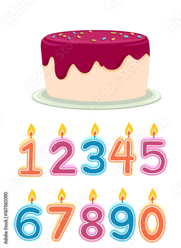 Number Birthday Candles Cake