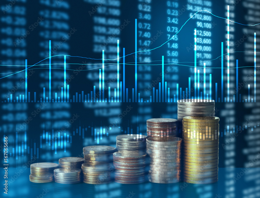 Coins graph stock market Coins graph stock market