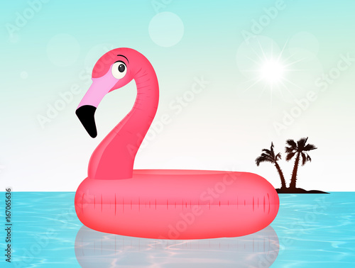 Inflatable pink flamingo © adrenalinapura
