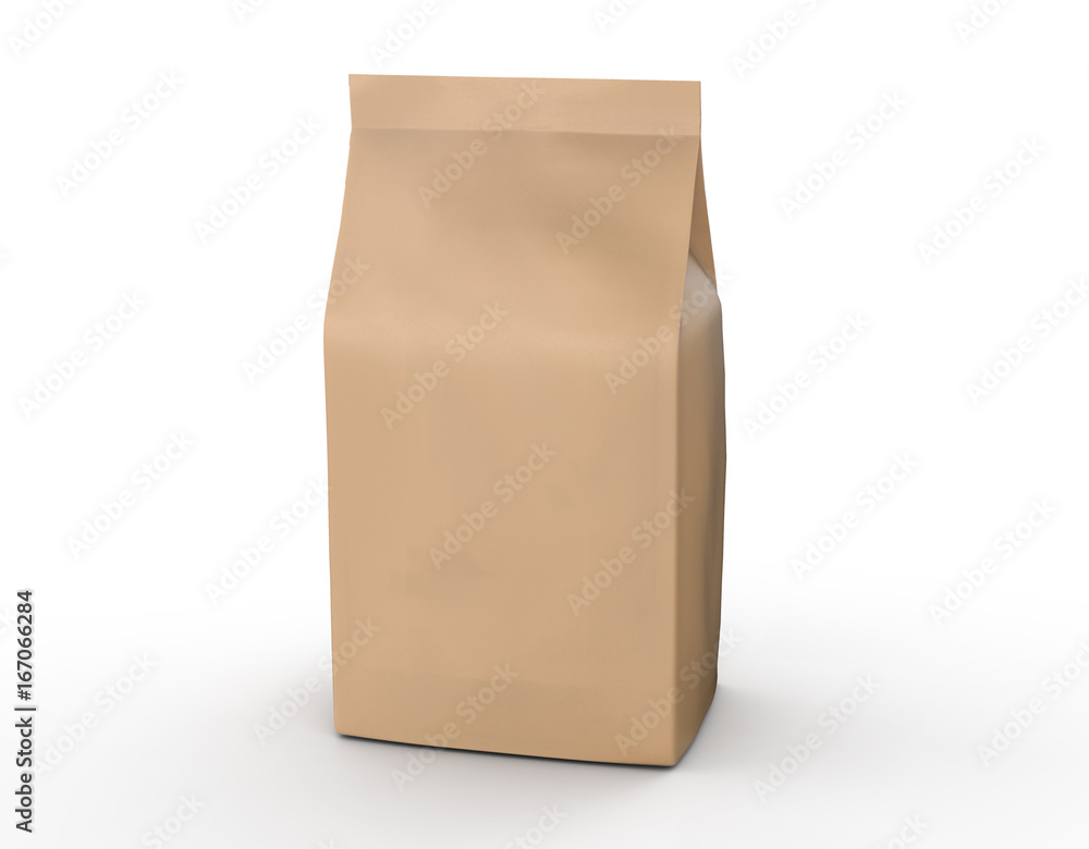 Craft paper coffee bean bag mockup Craft paper coffee bean bag mockup