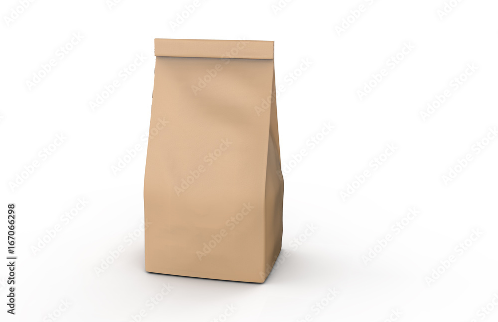 Craft paper coffee bean bag mockup Craft paper coffee bean bag mockup