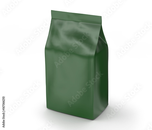 Green coffee bean bag mockup