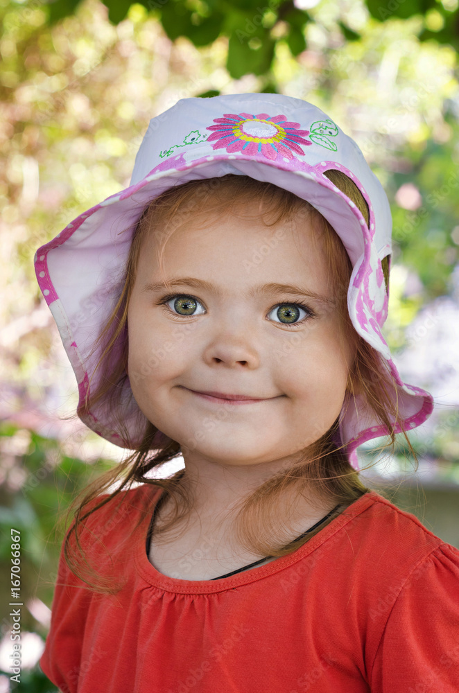 Portrait of a little girl summer nature background Portrait of a little girl summer nature background