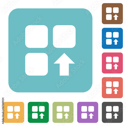 Move up component rounded square flat icons