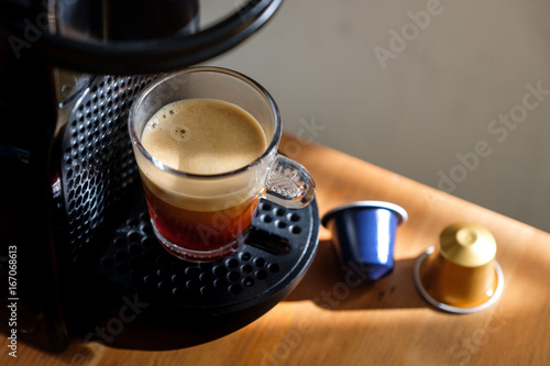 Wallpaper Mural Espresso preparation. Coffee machine Torontodigital.ca