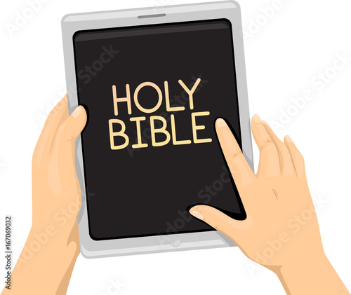 Hand Computer Tablet Holy Bible