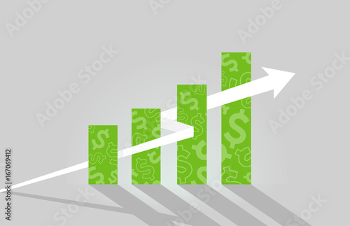 Dollar Sign Bar Graph Increase