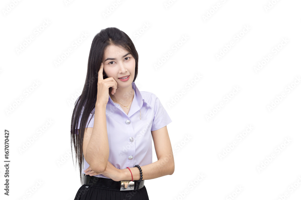 Portrait of student university uniform Portrait of student university uniform