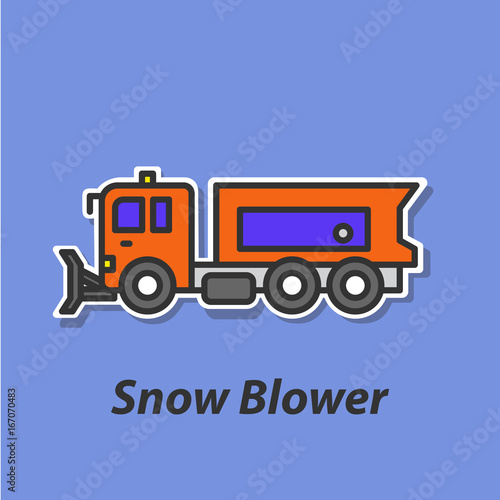 Snow blower color flat icon.