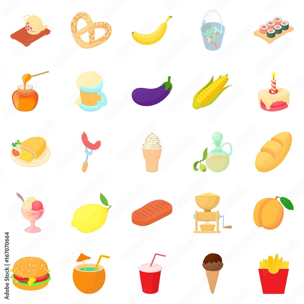 Cocktail icons set, cartoon style Cocktail icons set, cartoon style