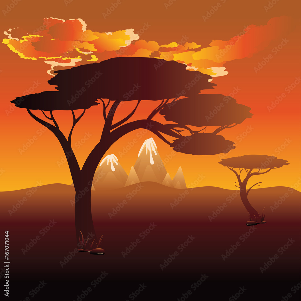 African Sunset Landscape