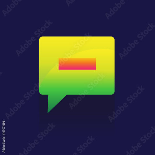 icon Illustration of a tooltip with a cross. on blue background. logo. symbol