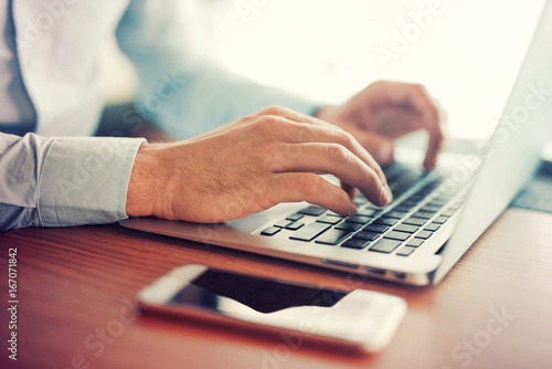 Businessman browsing internet