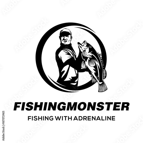 fishing monster Illustration Logo Vector © winner creative
