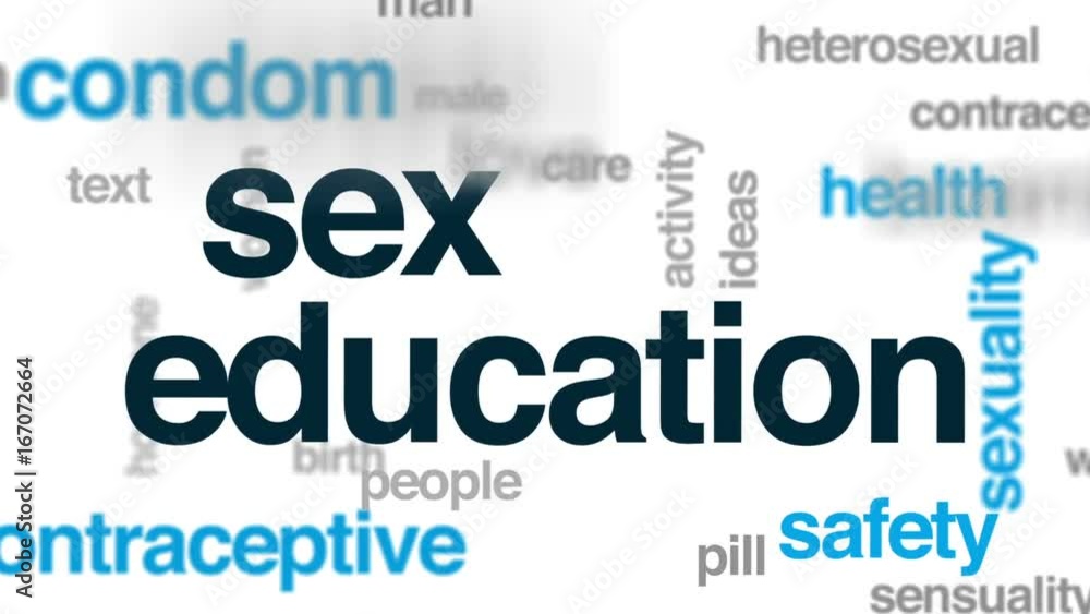 Sex education animated word cloud, text design animation. Sex education animated word cloud, text design animation.