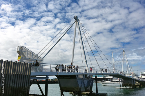 Wynyard Crossing bridge in Viaduct Harbour Auckland