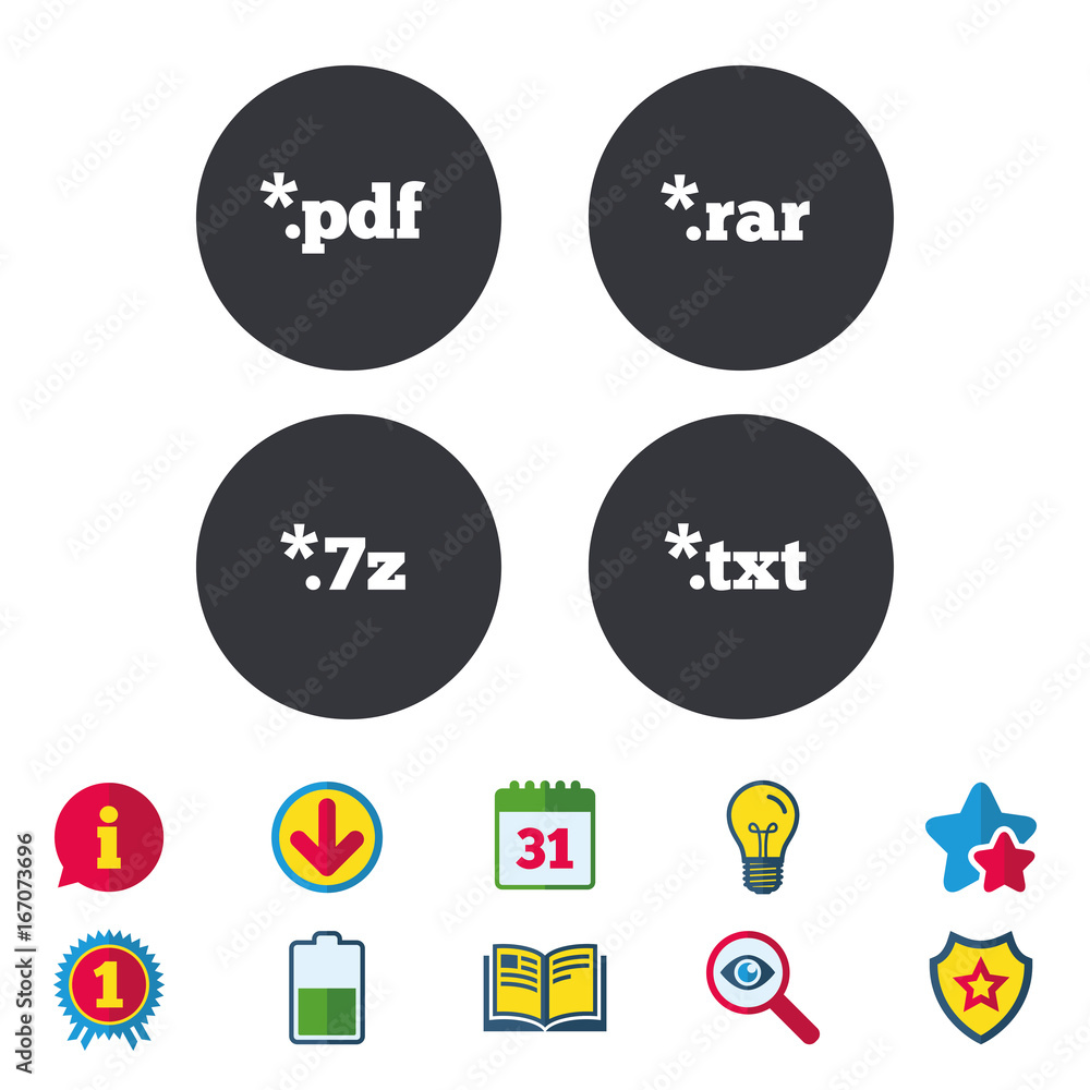 Document signs. File extensions symbols. Document signs. File extensions symbols.